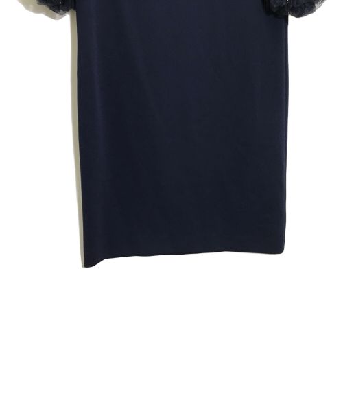 Diagram GRACE CONTINENTAL（ダイアグラム グレースコンチネンタル）Diagram GRACE CONTINENTAL (ダイアグラム グレースコンチネンタル) 刺繍スリーブワンピース ネイビー サイズ:36の古着・服飾アイテム