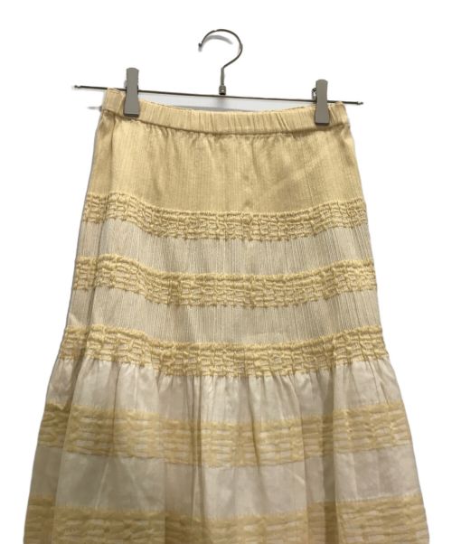 PERMANENTE（ペルマネンテ）PERMANENTE (ペルマネンテ) プリーツ切替スカート ベージュ サイズ:Mの古着・服飾アイテム