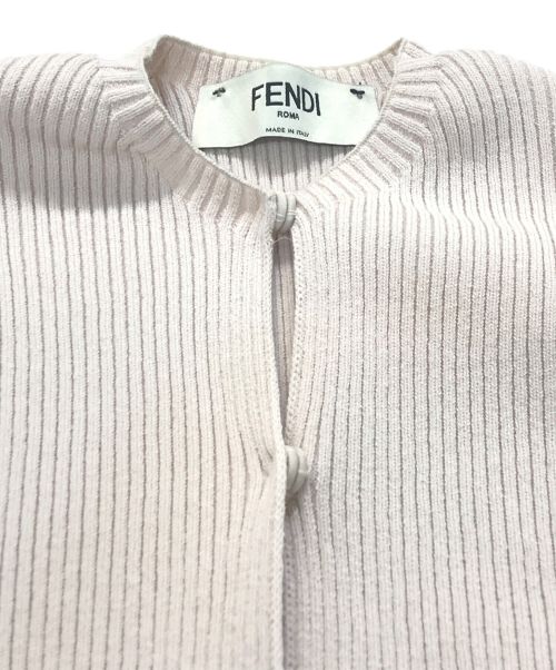 FENDI（フェンディ）FENDI (フェンディ) コンパクトリブニットカーディガン ベージュ サイズ:38の古着・服飾アイテム