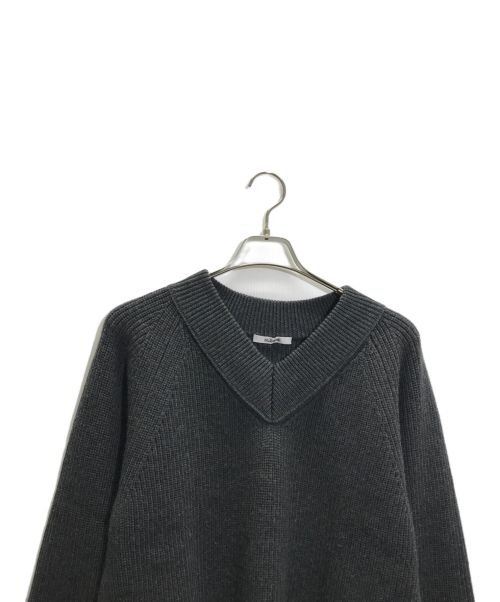 SLOANE（スローン）SLOANE (スローン) 5Gメリノウール畦編Vネック グレー サイズ:3の古着・服飾アイテム