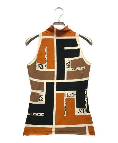 FENDI（フェンディ）FENDI (フェンディ) FFパズルプリント タンクトップ ブラウン サイズ:38の古着・服飾アイテム