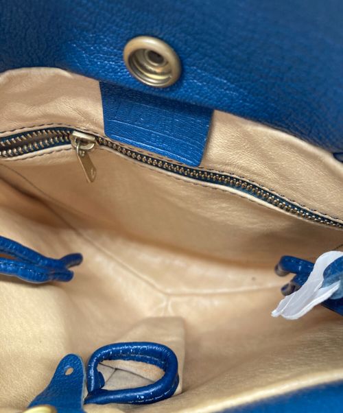 Mamet Maroquinier（マメ マロキニエール）mamet maroquinier (マメ マロキニエール) レザーショルダーバッグ ネイビーの古着・服飾アイテム