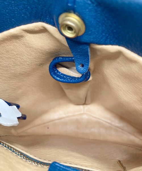 Mamet Maroquinier（マメ マロキニエール）mamet maroquinier (マメ マロキニエール) レザーショルダーバッグ ネイビーの古着・服飾アイテム