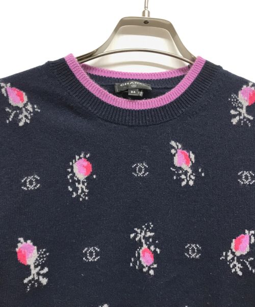 CHANEL（シャネル）CHANEL (シャネル) カシミヤニット ネイビー サイズ:34の古着・服飾アイテム