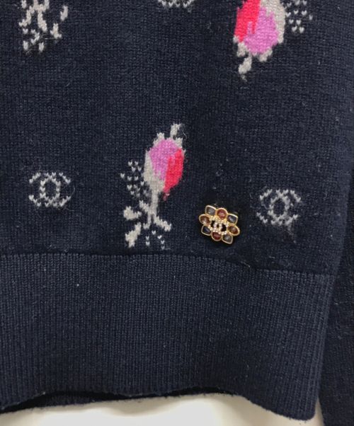 CHANEL（シャネル）CHANEL (シャネル) カシミヤニット ネイビー サイズ:34の古着・服飾アイテム