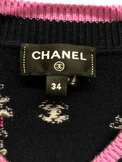 CHANEL（シャネル）CHANEL (シャネル) カシミヤニット ネイビー サイズ:34の古着・服飾アイテム