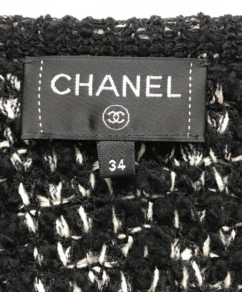 CHANEL（シャネル）CHANEL (シャネル) チェーンデザインウール コート ブラック サイズ:34の古着・服飾アイテム