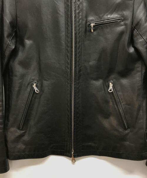 Cinquanta（チンクワンタ）Cinquanta (チンクアンタ) シングルライダースジャケット ブラック サイズ:48の古着・服飾アイテム