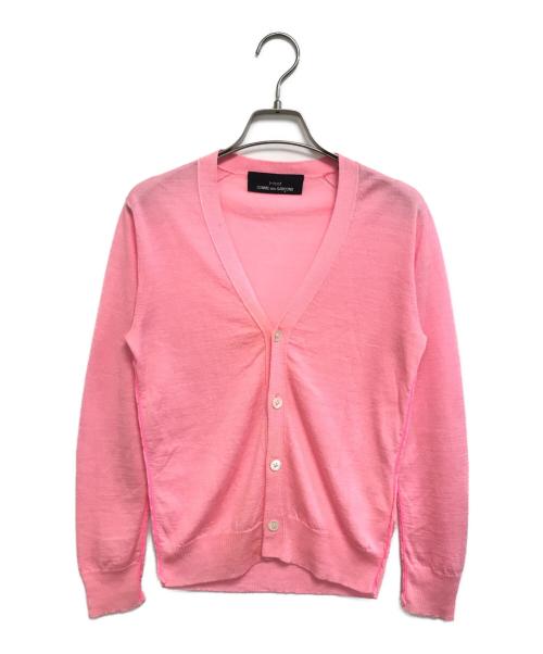 tricot COMME des GARCONS（トリココムデギャルソン）tricot COMME des GARCONS (トリココムデギャルソン) インサイドアウトニットカーディガン ピンク サイズ:表記なしの古着・服飾アイテム