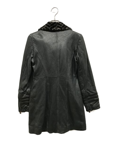 EMPORIO ARMANI（エンポリオアルマーニ）EMPORIO ARMANI (エンポリオアルマーニ) レザーコート ブラック サイズ:38の古着・服飾アイテム