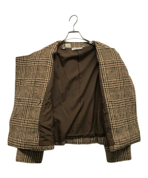 VALENTINO GARAVANI（ヴァレンティノ・ガラヴァーニ）VALENTINO GARAVANI (ヴァレンティノ・ガラヴァーニ) ツイードジャケット ベージュ サイズ:10の古着・服飾アイテム