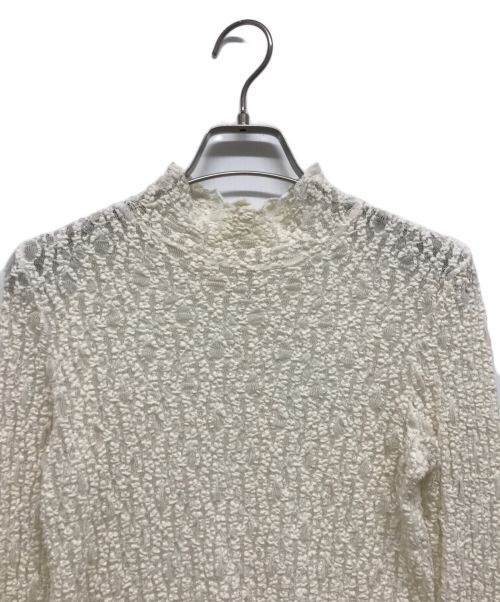 MAISON SPECIAL（メゾンスペシャル）MAISON SPECIAL (メゾンスペシャル) フクレレースタートルトップス ホワイト サイズ:Fの古着・服飾アイテム