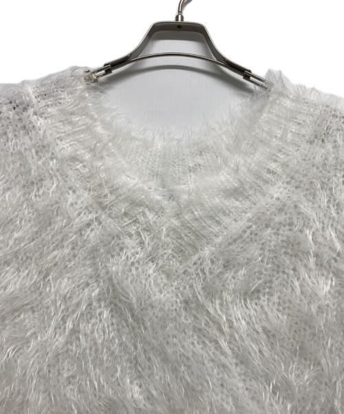 Gypsohila（ジプソフィア）Gypsohila (ジプソフィア) フェザーニットベスト ホワイト サイズ:Fの古着・服飾アイテム