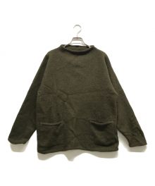 45rpm（45アールピーエム）の古着「フロート縮絨の908馬モック ニット」｜カーキ