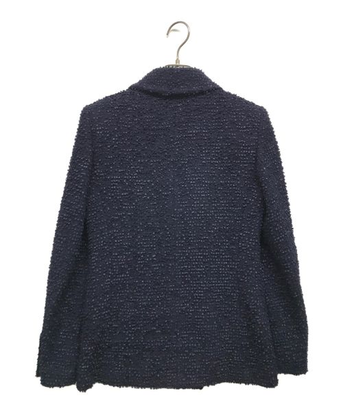 CHANEL（シャネル）CHANEL (シャネル) ココマークパールボタンツイードジャケット ネイビー サイズ:34の古着・服飾アイテム