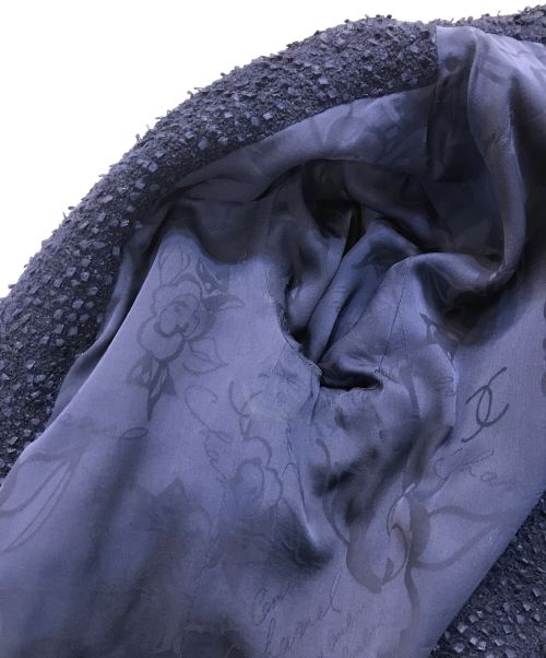 CHANEL（シャネル）CHANEL (シャネル) ココマークパールボタンツイードジャケット ネイビー サイズ:34の古着・服飾アイテム