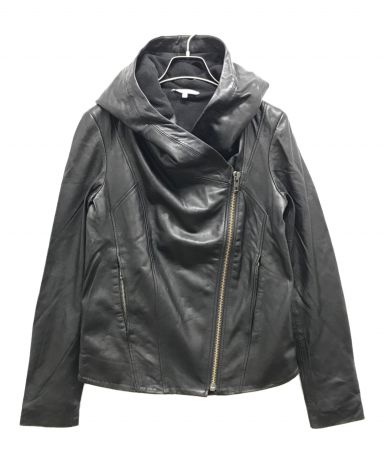 HELMUT LANG フード付きレザージャケット ブラック HELMUT LANG フード付きレザージャケット HELMUT LANG(ヘルムート