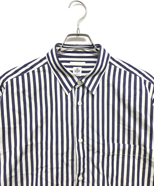 EDIFICE（エディフィス）EDIFICE (エディフィス) ストライプシャツ ブルー サイズ:Mの古着・服飾アイテム