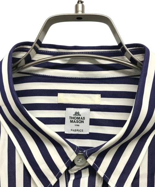 EDIFICE（エディフィス）EDIFICE (エディフィス) ストライプシャツ ブルー サイズ:Mの古着・服飾アイテム