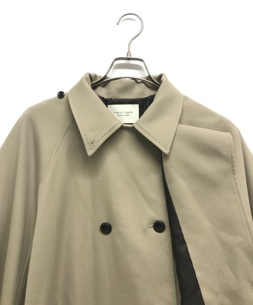 PUBLIC TOKYO（パブリックトウキョウ）PUBLIC TOKYO (パブリックトウキョウ) ケープアシメコート ベージュ サイズ:Fの古着・服飾アイテム