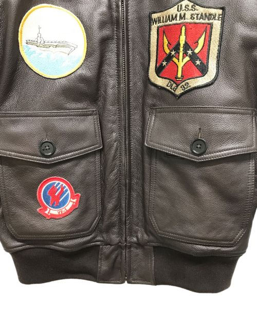 BO Mike Ronny（ビーオーマイクロニー）bo mike ronny (ビーオーマイクロニー) トップガンG-1レザージャケット ブラウン サイズ:Sの古着・服飾アイテム