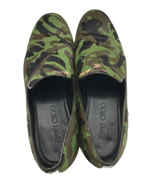 JIMMY CHOO（ジミーチュウ）JIMMY CHOO (ジミーチュウ) ハラコシューズ グリーン サイズ:25.5の古着・服飾アイテム