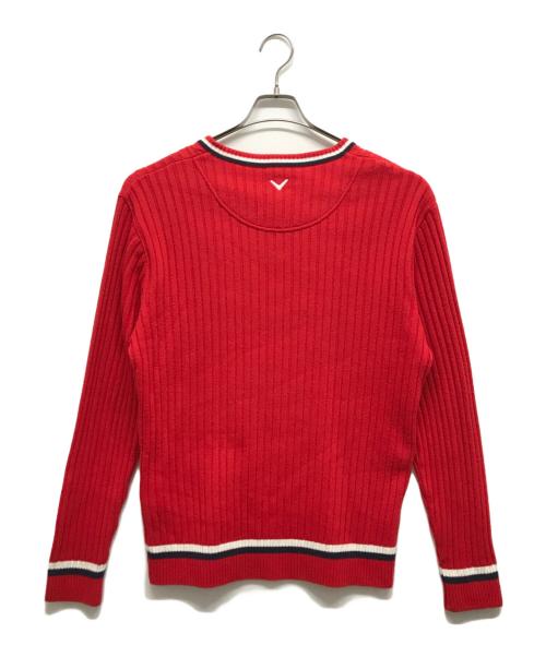 Callaway（キャロウェイ）Callaway (キャロウェイ) ニット レッド サイズ:3Lの古着・服飾アイテム