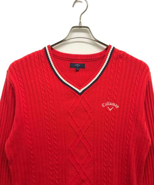 Callaway（キャロウェイ）Callaway (キャロウェイ) ニット レッド サイズ:3Lの古着・服飾アイテム