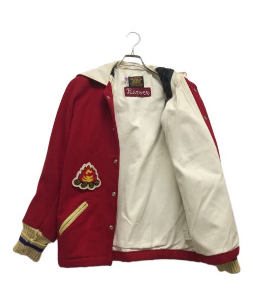 skookum（スクーカム）SKOOKUM (スクーカム) フード付きスタジャン レッド サイズ:34の古着・服飾アイテム