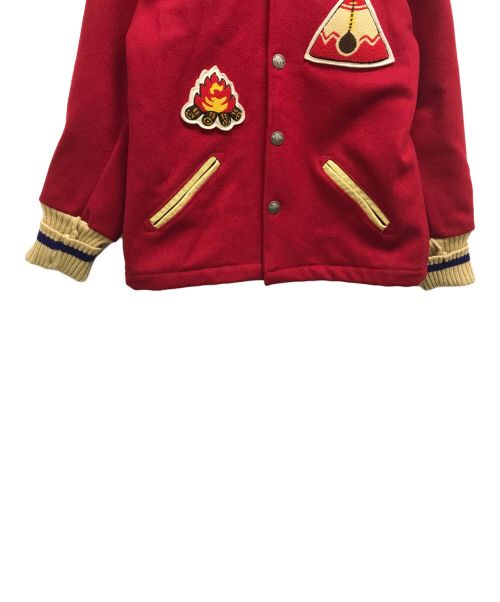 skookum（スクーカム）SKOOKUM (スクーカム) フード付きスタジャン レッド サイズ:34の古着・服飾アイテム