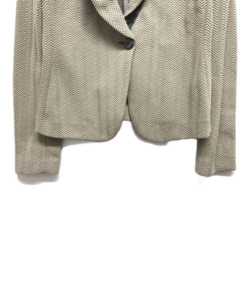 EMPORIO ARMANI（エンポリオアルマーニ）EMPORIO ARMANI (エンポリオアルマーニ) リボンデザインテーラードジャケット ベージュ サイズ:Lの古着・服飾アイテム