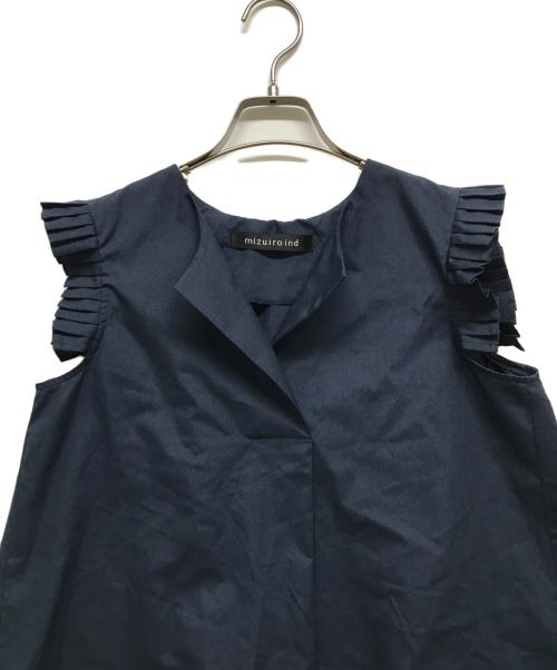 mizuiro-ind（ミズイロインド）mizuiro-ind (ミズイロインド) プリーツスリーブブラウス ネイビー サイズ:-の古着・服飾アイテム