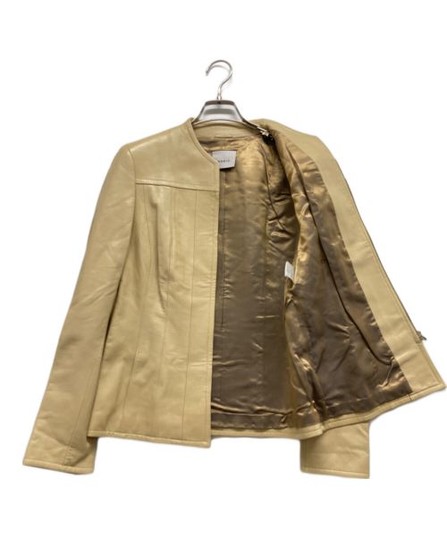 AKRIS（アクリス）AKRIS (アクリス) レザージャケット ベージュ サイズ:Fの古着・服飾アイテム