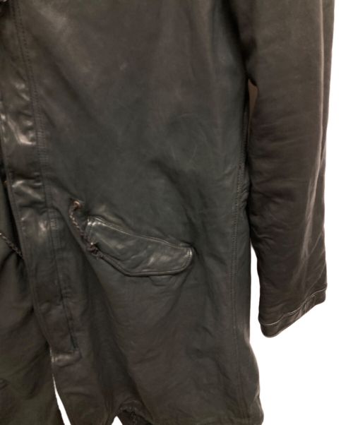 sisii（シシ）sisii (シシ) ファー付きレザーコート ブラック サイズ:記載なしの古着・服飾アイテム