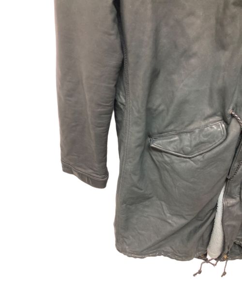 sisii（シシ）sisii (シシ) ファー付きレザーコート ブラック サイズ:記載なしの古着・服飾アイテム