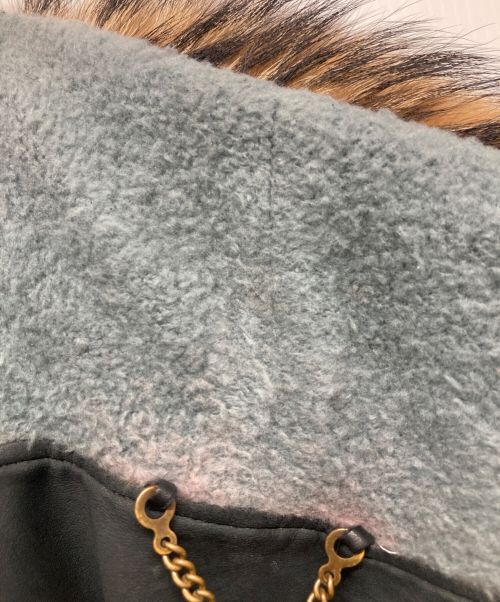 sisii（シシ）sisii (シシ) ファー付きレザーコート ブラック サイズ:記載なしの古着・服飾アイテム