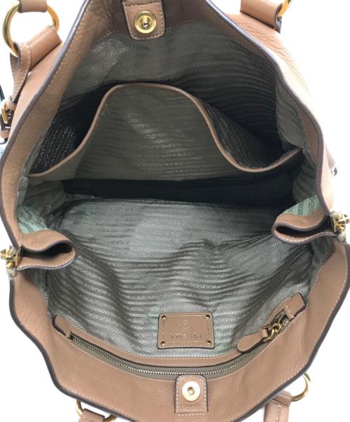 PRADA（プラダ）PRADA (プラダ) レザートートバッグ ベージュの古着・服飾アイテム