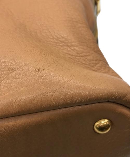 PRADA（プラダ）PRADA (プラダ) レザートートバッグ ベージュの古着・服飾アイテム