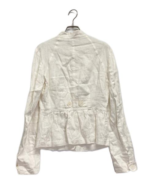 EMPORIO ARMANI（エンポリオアルマーニ）EMPORIO ARMANI (エンポリオアルマーニ) リネンジャケット ホワイト サイズ:36の古着・服飾アイテム