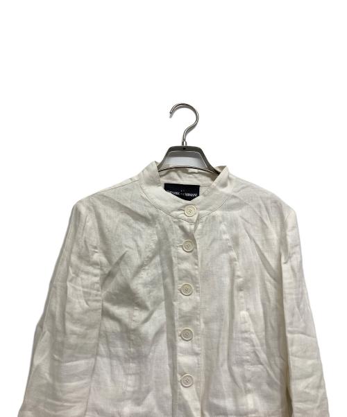 EMPORIO ARMANI（エンポリオアルマーニ）EMPORIO ARMANI (エンポリオアルマーニ) リネンジャケット ホワイト サイズ:36の古着・服飾アイテム