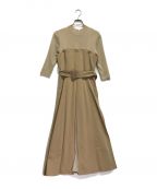 FRAY IDフレイ アイディー）の古着「プリーツコンビベアワンピ」｜ベージュ