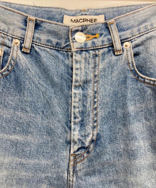 MACPHEE（マカフィー）MACPHEE (マカフィー) ナチュラルスラブデニム フレアクロップドパンツ インディゴ サイズ:32の古着・服飾アイテム