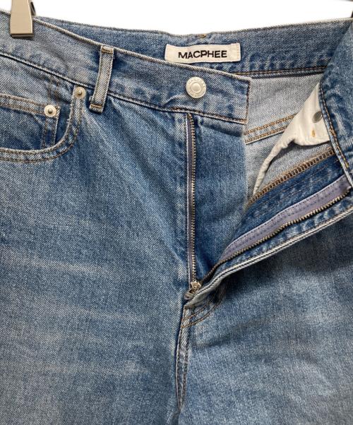 MACPHEE（マカフィー）MACPHEE (マカフィー) ナチュラルスラブデニム フレアクロップドパンツ インディゴ サイズ:32の古着・服飾アイテム