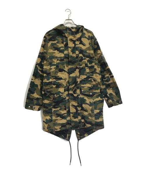 GUESS（ゲス）GUESS (ゲス) カモ柄モッズコート グリーン サイズ:Mの古着・服飾アイテム