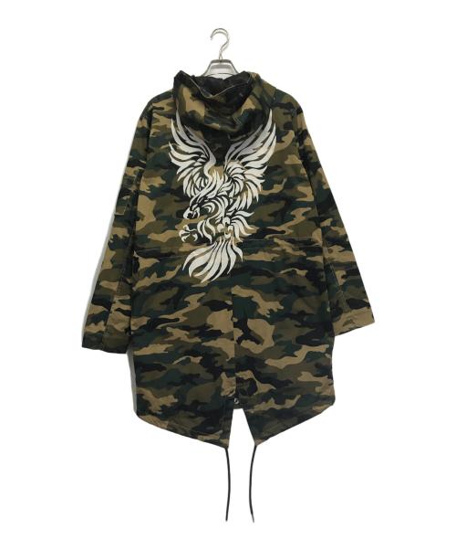 GUESS（ゲス）GUESS (ゲス) カモ柄モッズコート グリーン サイズ:Mの古着・服飾アイテム