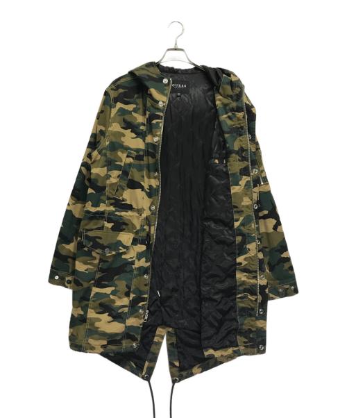 GUESS（ゲス）GUESS (ゲス) カモ柄モッズコート グリーン サイズ:Mの古着・服飾アイテム