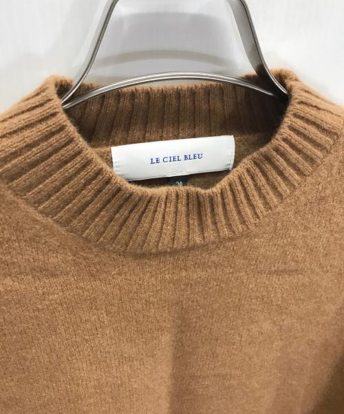 LE CIEL BLEU（ルシェルブルー）LE CIEL BLEU (ルシェルブルー) Wool Cashmere Crew Neck ブラウン サイズ:36の古着・服飾アイテム