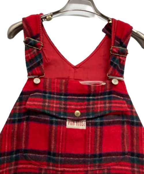 PINK HOUSE（ピンクハウス）PINK HOUSE (ピンクハウス) オーバーオール レッド サイズ:Fの古着・服飾アイテム