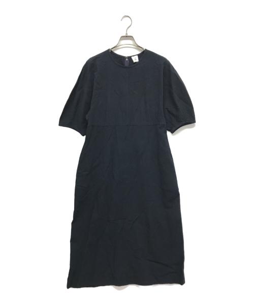 6(ROKU) BEAUTY&YOUTH（ロク ビューティーアンドユース）6(ROKU) BEAUTY&YOUTH (ロク ビューティーアンドユース) VOLUME SLEEVE DRESS ネイビー サイズ:Sの古着・服飾アイテム