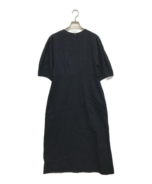 6(ROKU) BEAUTY&YOUTH（ロク ビューティーアンドユース）6(ROKU) BEAUTY&YOUTH (ロク ビューティーアンドユース) VOLUME SLEEVE DRESS ネイビー サイズ:Sの古着・服飾アイテム